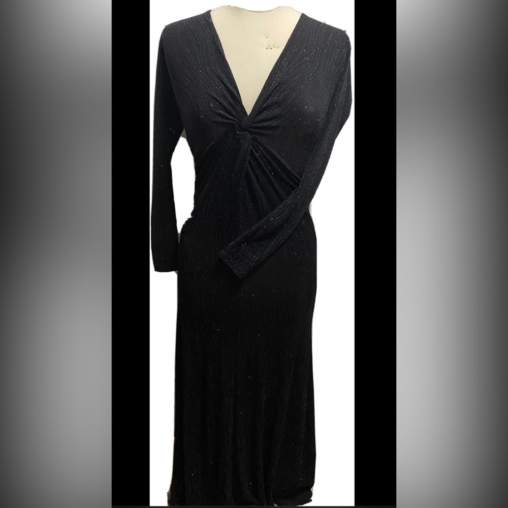 Long sleeve black sparkle dress